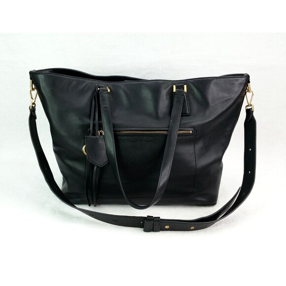 Cole Haan Black Marli Tote Bag Leather Handbag Shoulder Bag - Picture 1 of 11